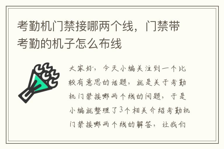 考勤机门禁接哪两个线，门禁带考勤的机子怎么布线