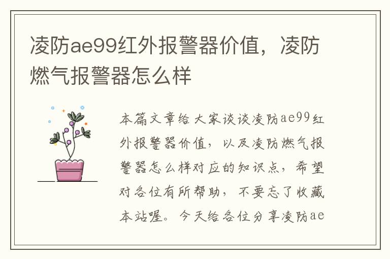 凌防ae99红外报警器价值，凌防燃气报警器怎么样