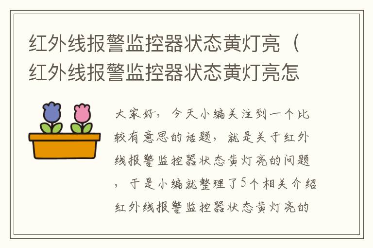 红外线报警监控器状态黄灯亮（红外线报警监控器状态黄灯亮怎么回事）