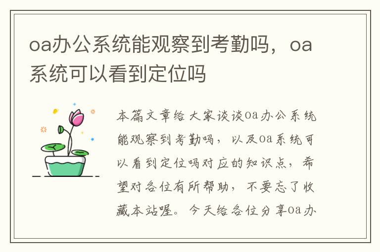 oa办公系统能观察到考勤吗，oa系统可以看到定位吗