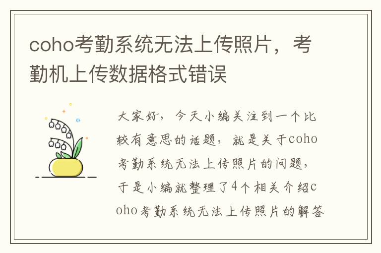 coho考勤系统无法上传照片，考勤机上传数据格式错误