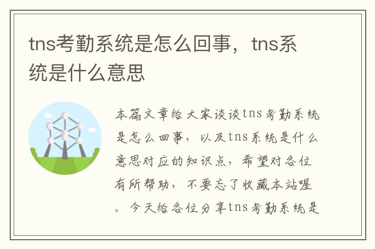 tns考勤系统是怎么回事，tns系统是什么意思