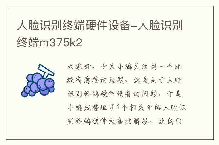 人脸识别终端硬件设备-人脸识别终端m375k2