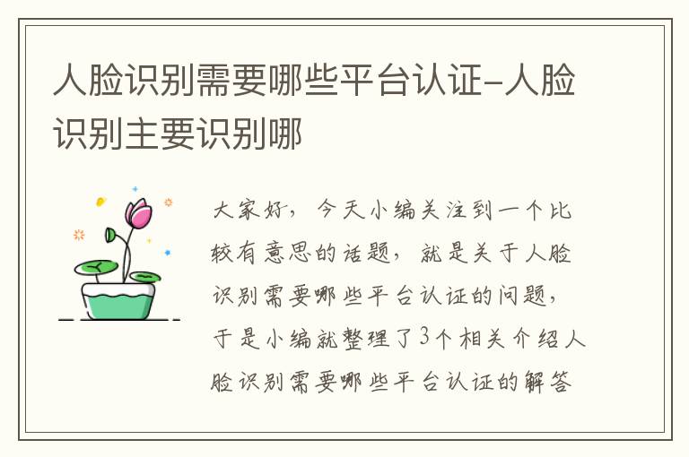 人脸识别需要哪些平台认证-人脸识别主要识别哪