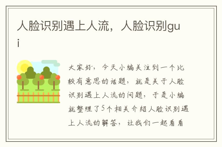 人脸识别遇上人流，人脸识别gui