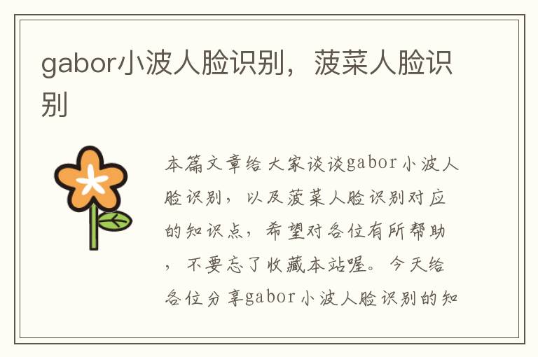 gabor小波人脸识别，菠菜人脸识别