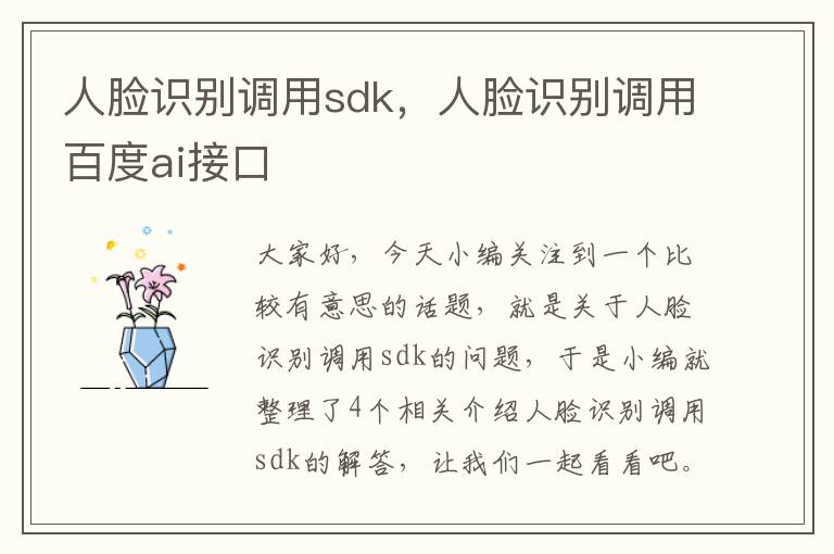 人脸识别调用sdk，人脸识别调用百度ai接口