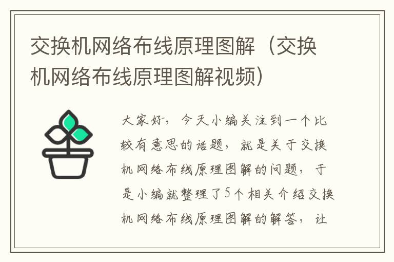 交换机网络布线原理图解（交换机网络布线原理图解视频）