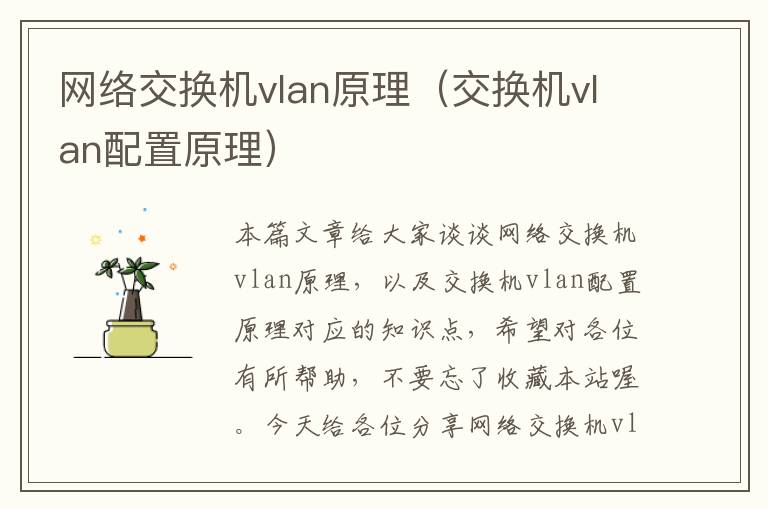 网络交换机vlan原理（交换机vlan配置原理）