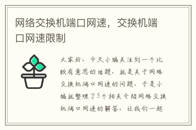 网络交换机端口网速，交换机端口网速限制