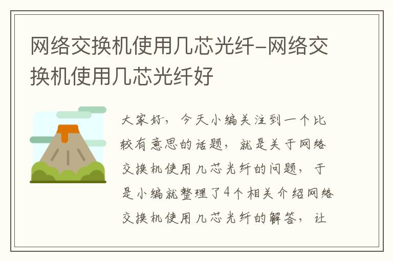 网络交换机使用几芯光纤-网络交换机使用几芯光纤好