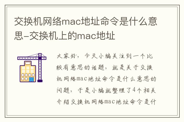 交换机网络mac地址命令是什么意思-交换机上的mac地址