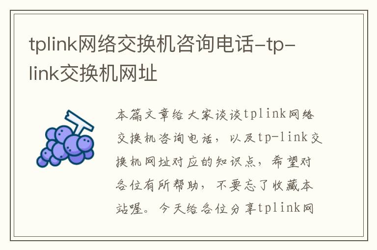 tplink网络交换机咨询电话-tp-link交换机网址