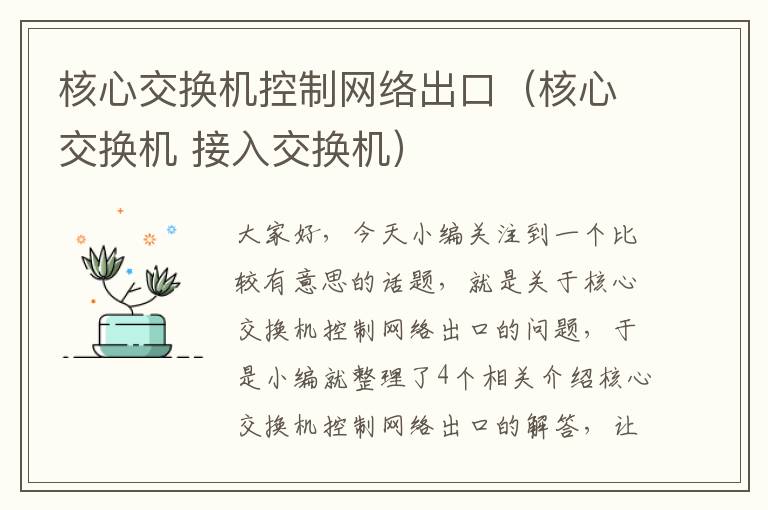 核心交换机控制网络出口（核心交换机 接入交换机）