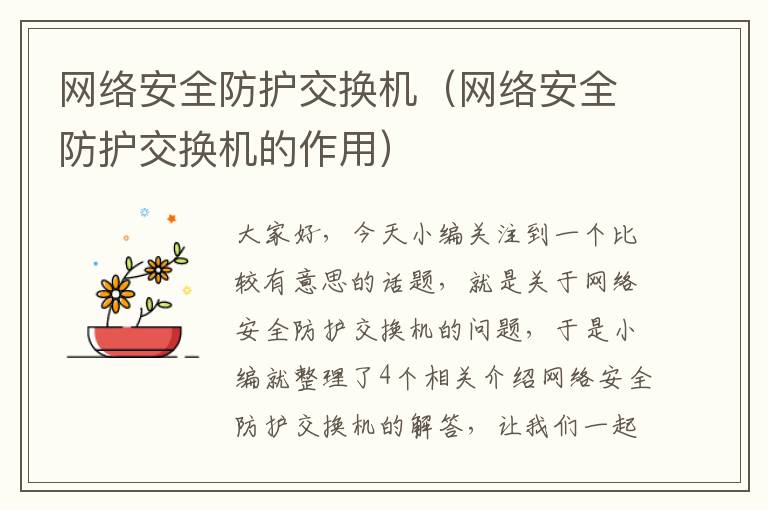 网络安全防护交换机（网络安全防护交换机的作用）