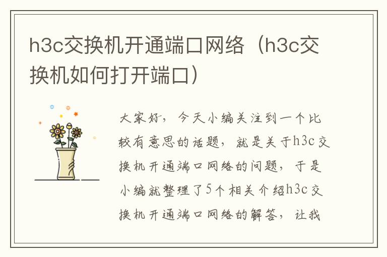 h3c交换机开通端口网络（h3c交换机如何打开端口）