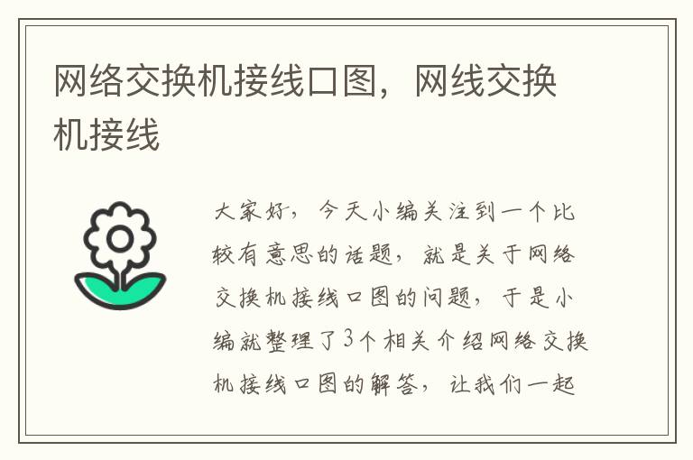 网络交换机接线口图，网线交换机接线