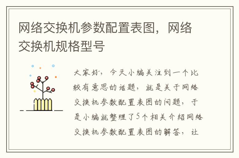 网络交换机参数配置表图，网络交换机规格型号