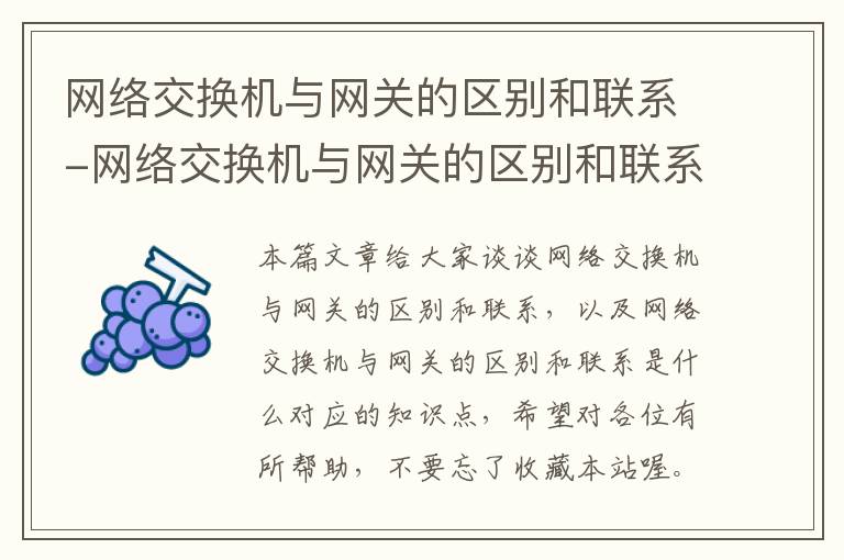 网络交换机与网关的区别和联系-网络交换机与网关的区别和联系是什么