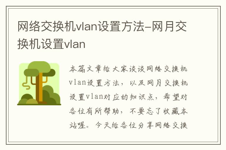 网络交换机vlan设置方法-网月交换机设置vlan