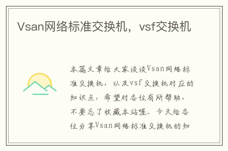 Vsan网络标准交换机，vsf交换机