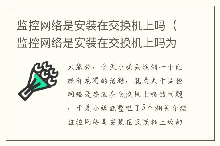 监控网络是安装在交换机上吗（监控网络是安装在交换机上吗为什么）