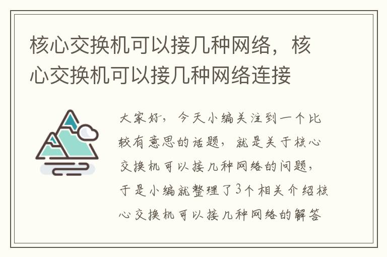 核心交换机可以接几种网络，核心交换机可以接几种网络连接