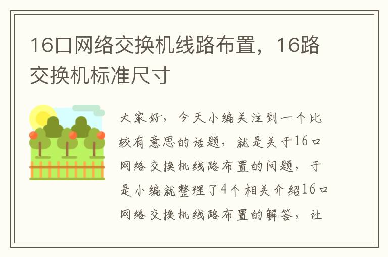 16口网络交换机线路布置，16路交换机标准尺寸